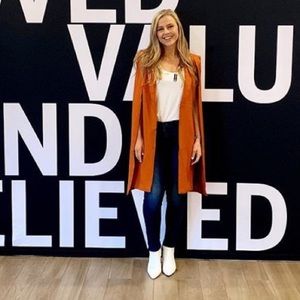 Burnt orange cape jacket